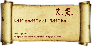 Késmárki Réka névjegykártya